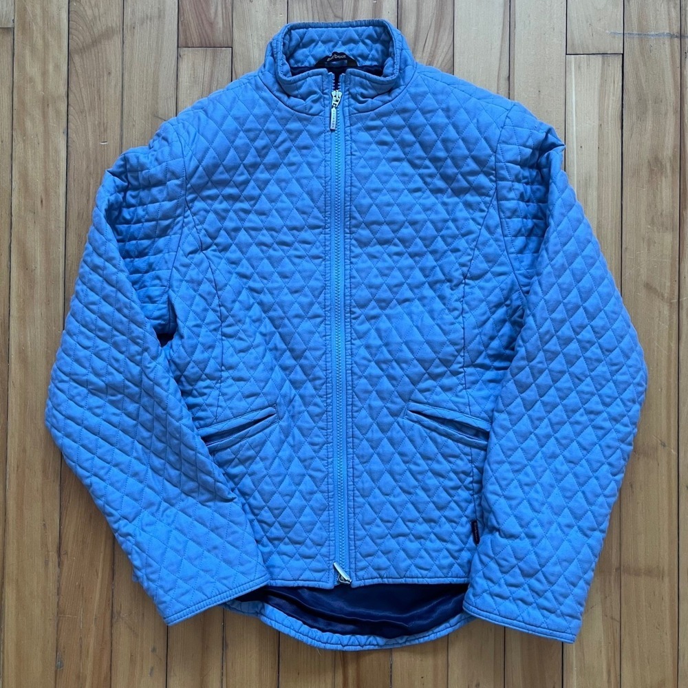 Barbour Womens Medium Diamond Quilted Zip Front Jacket Blue Equestrian Lined